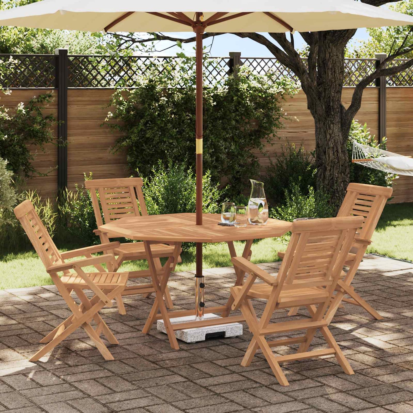 vidaXL Garden Set 5 pcs Brown Solid Teak Wood