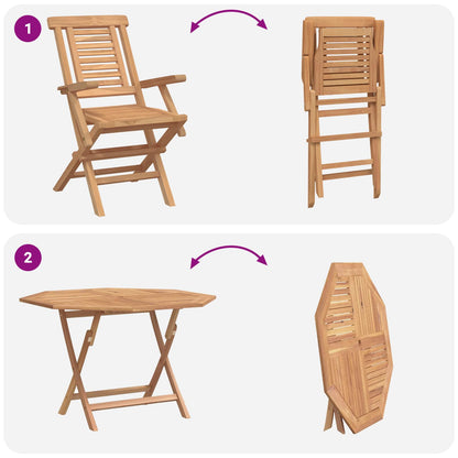 vidaXL Garden Set 5 pcs Brown Solid Teak Wood