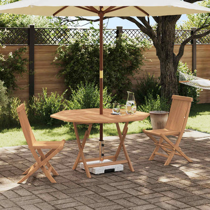 vidaXL Garden Bistro Set Folding 3 pcs Brown Soild Teak Wood