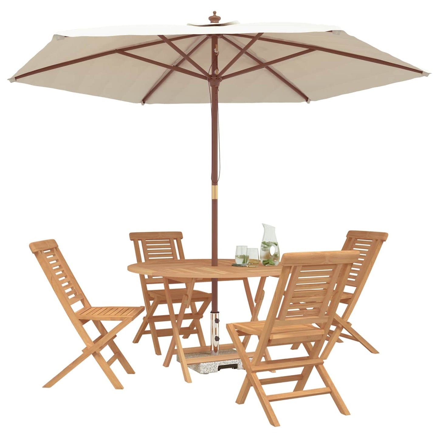 vidaXL Garden Set 5 pcs Brown Solid Teak Wood