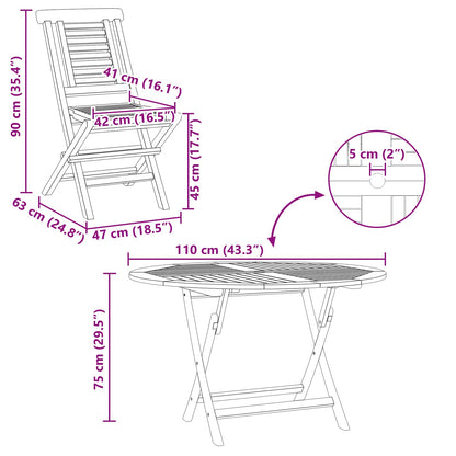 vidaXL Garden Set 5 pcs Brown Solid Teak Wood