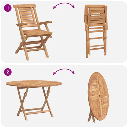 vidaXL Garden Set 5 pcs Brown Solid Teak Wood