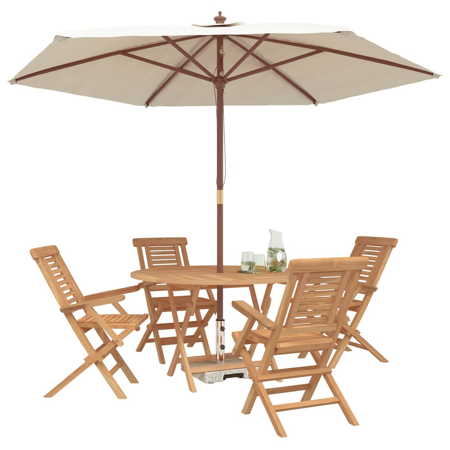vidaXL Garden Set 5 pcs Brown Solid Teak Wood