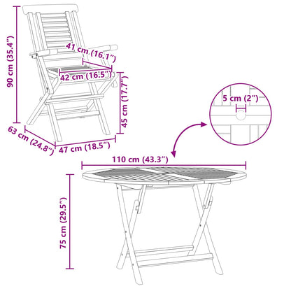 vidaXL Garden Set 5 pcs Brown Solid Teak Wood