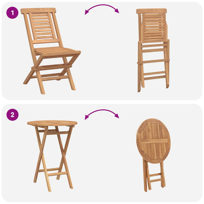 vidaXL Garden Set 3 pcs Brown Soild Teak Wood