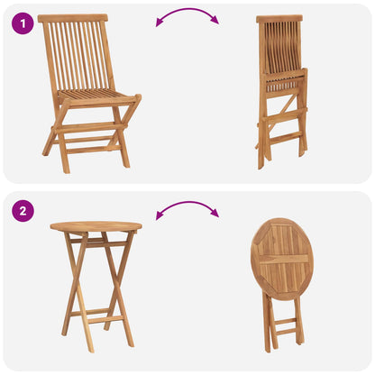 vidaXL Garden Set 5 pcs Brown Soild Teak Wood