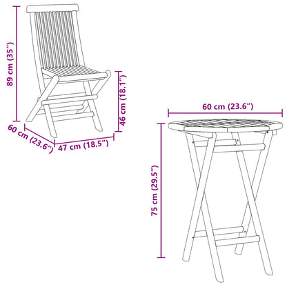 vidaXL Garden Set 5 pcs Brown Soild Teak Wood