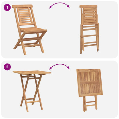 vidaXL Garden Set 3 pcs Brown Soild Teak Wood