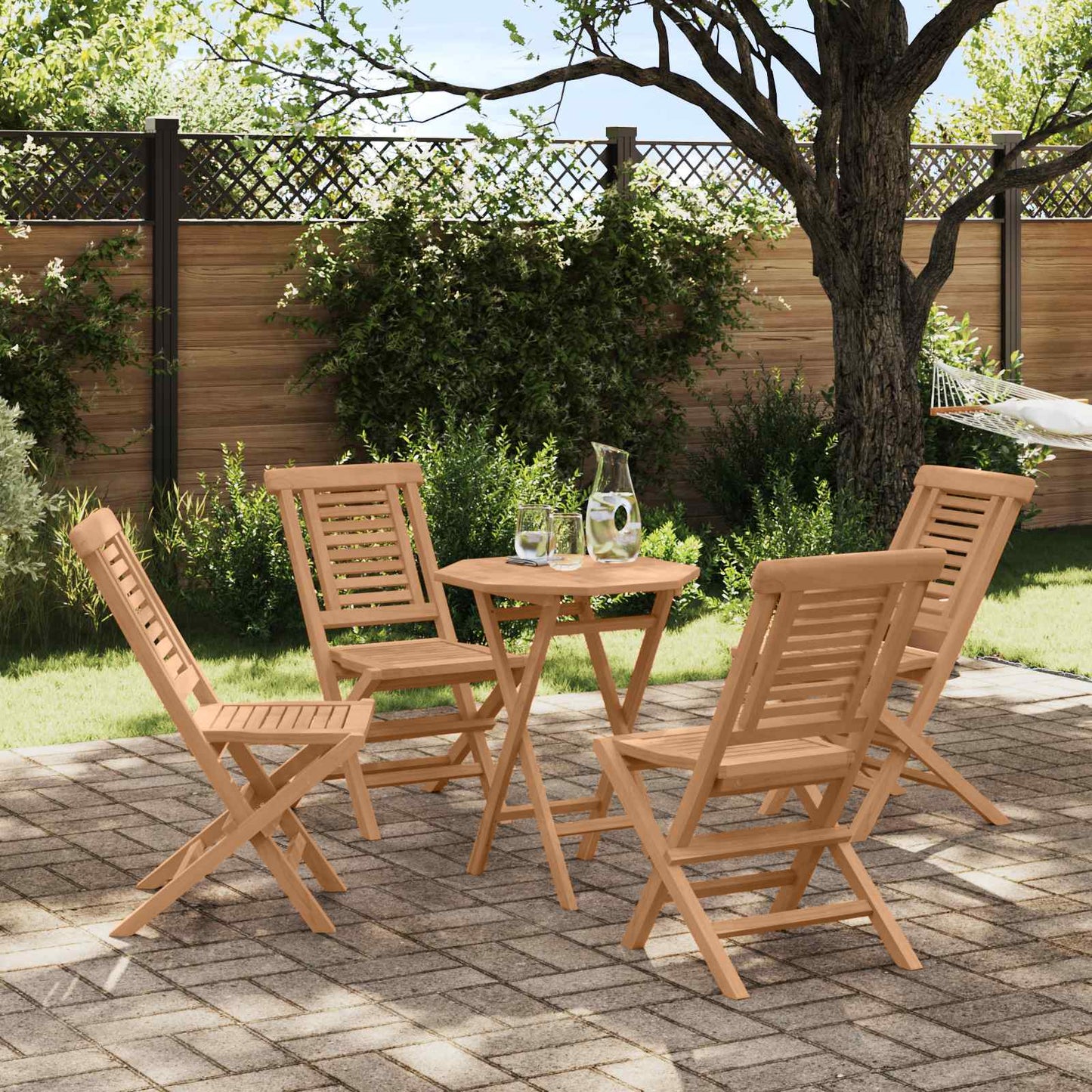 vidaXL Garden Set 3 pcs Brown Soild Teak Wood