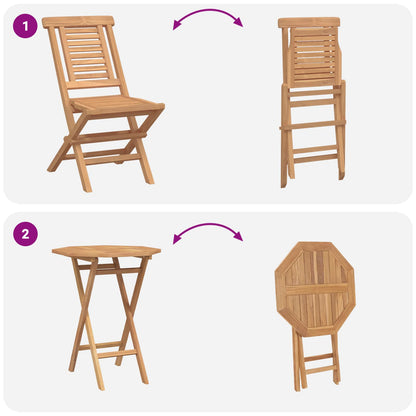 vidaXL Garden Set 3 pcs Brown Soild Teak Wood