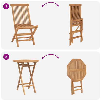 vidaXL Garden Set 5 pcs Brown Soild Teak Wood