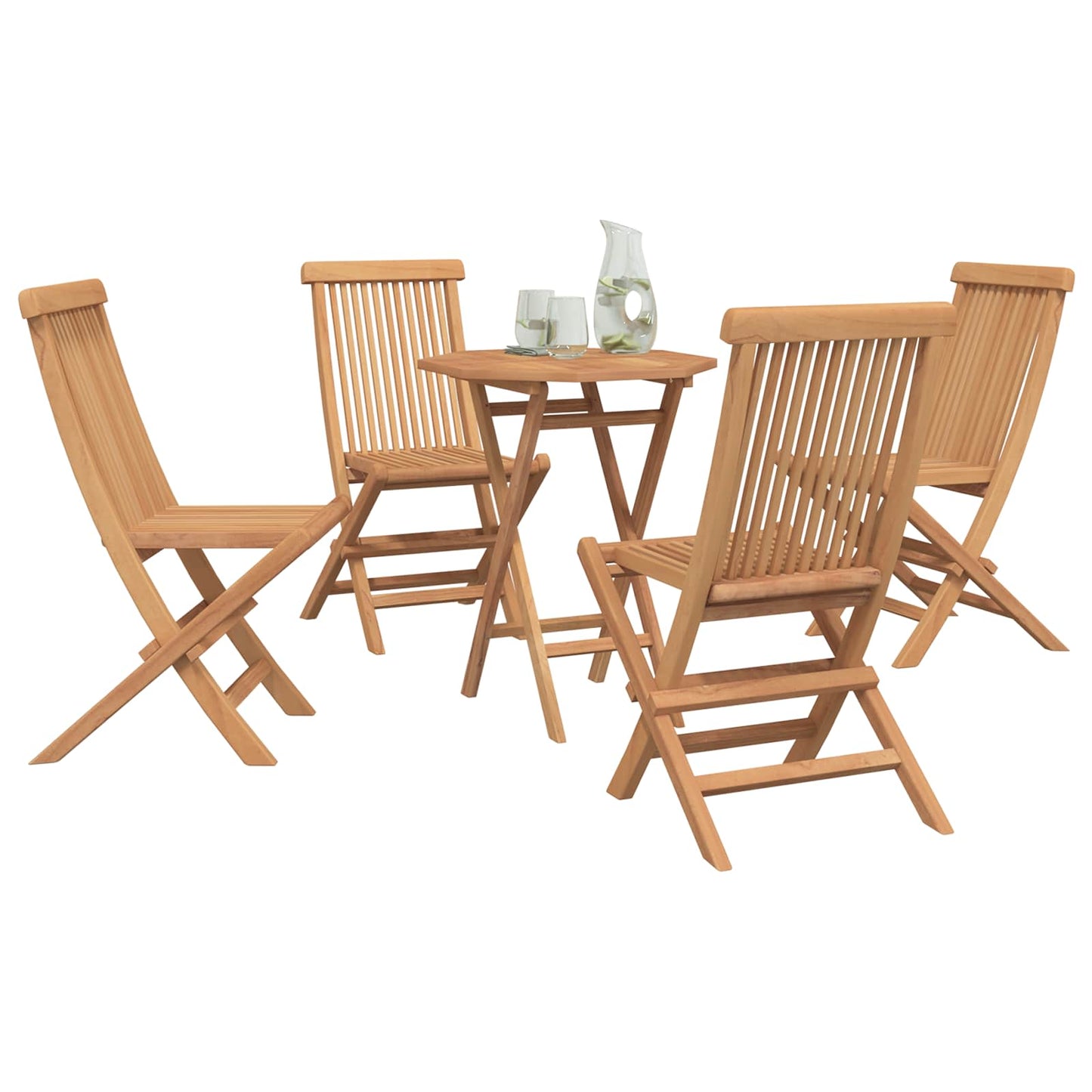 vidaXL Garden Set 5 pcs Brown Soild Teak Wood