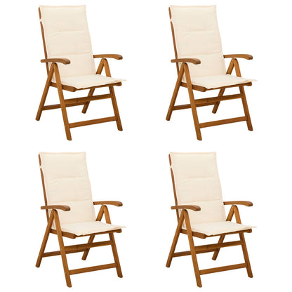 vidaXL Reclining Garden Chairs 4 pcs Natural Solid Acacia Wood