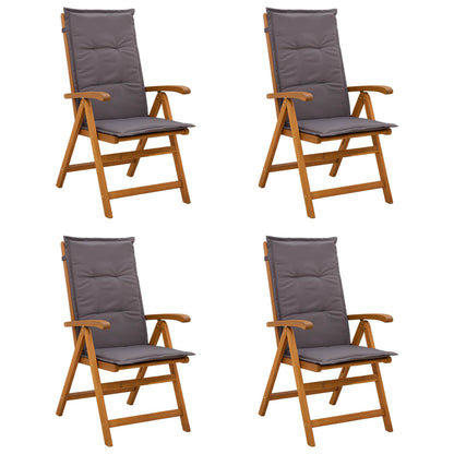 vidaXL Reclining Garden Chairs 4 pcs Natural Solid Acacia Wood