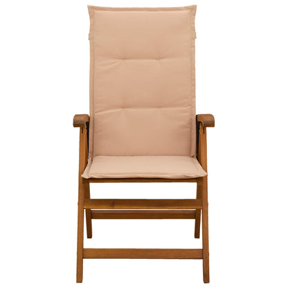 vidaXL Reclining Garden Chairs 4 pcs Natural Solid Acacia Wood