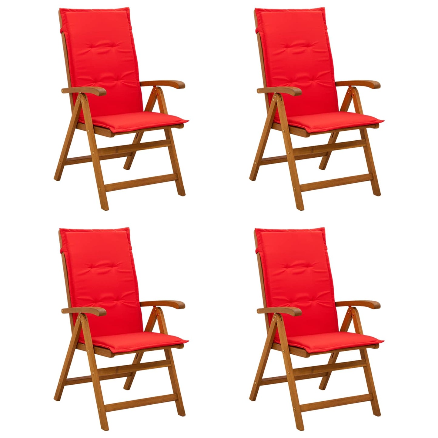 vidaXL Reclining Garden Chairs 4 pcs Natural Solid Acacia Wood