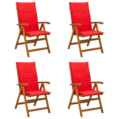 vidaXL Reclining Garden Chairs 4 pcs Natural Solid Acacia Wood