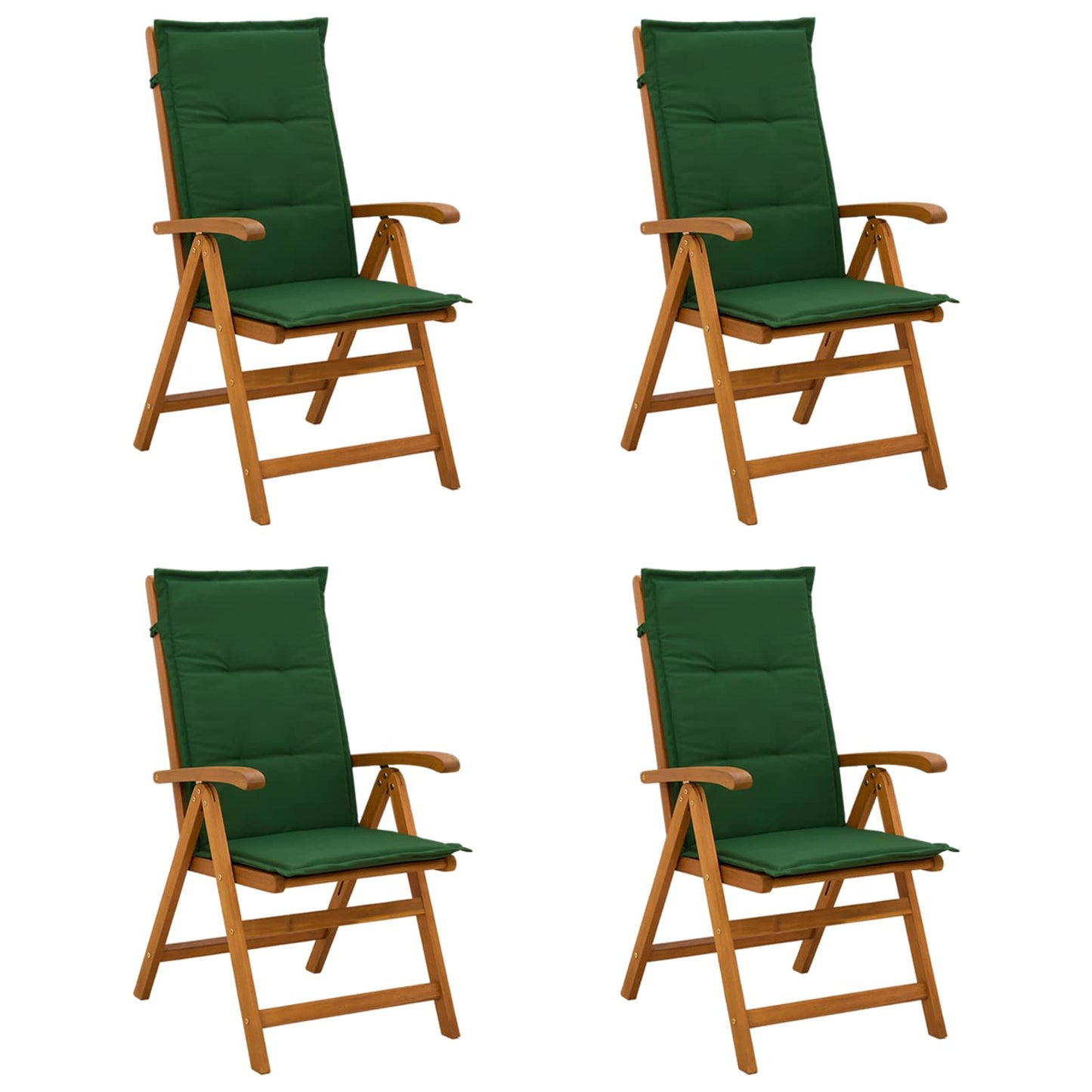 vidaXL Reclining Garden Chairs 4 pcs Natural Solid Acacia Wood