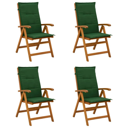vidaXL Reclining Garden Chairs 4 pcs Natural Solid Acacia Wood