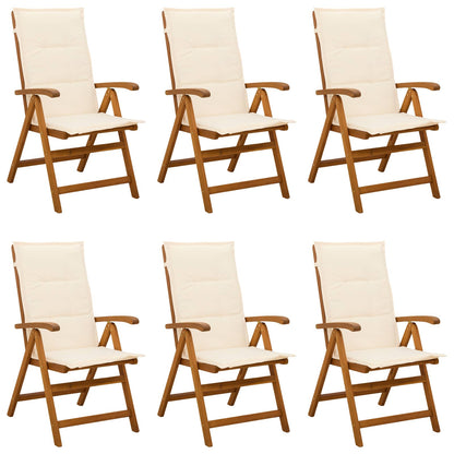 vidaXL Reclining Garden Chairs 6 pcs Natural Solid Acacia Wood