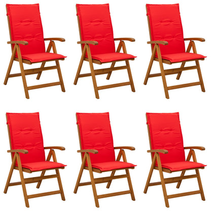 vidaXL Reclining Garden Chairs 6 pcs Natural Solid Acacia Wood