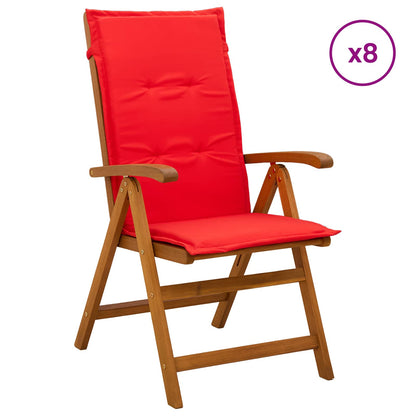 vidaXL Reclining Garden Chairs 8 pcs Natural Solid Acacia Wood