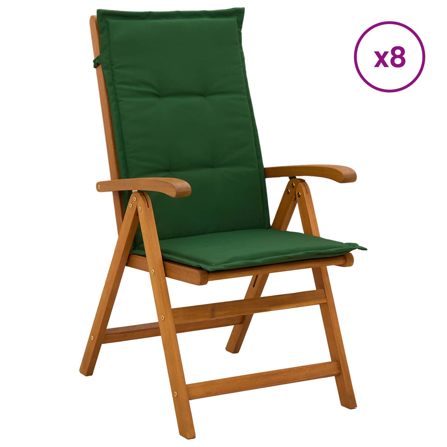 vidaXL Reclining Garden Chairs 8 pcs Natural Solid Acacia Wood
