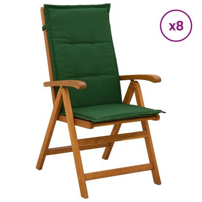 vidaXL Reclining Garden Chairs 8 pcs Natural Solid Acacia Wood