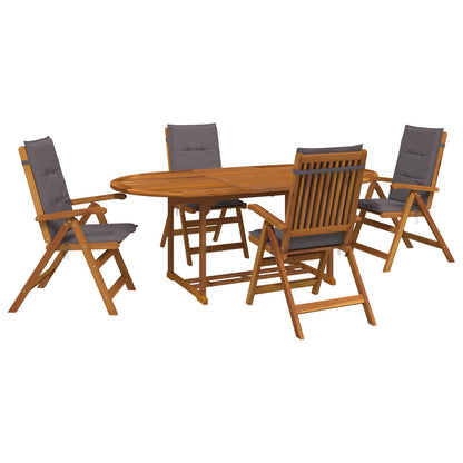 vidaXL 5-Piece Garden Dining Set Natural Solid Acacia Wood