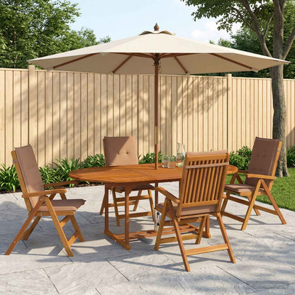 vidaXL 5-Piece Garden Dining Set Natural Solid Acacia Wood