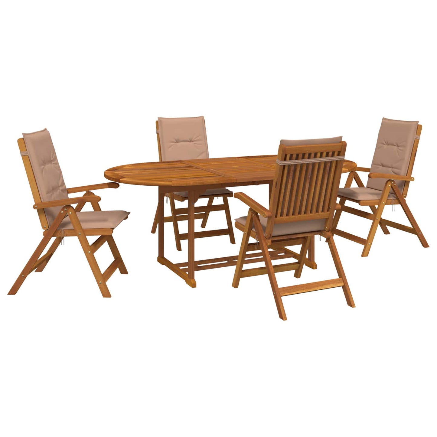 vidaXL 5-Piece Garden Dining Set Natural Solid Acacia Wood