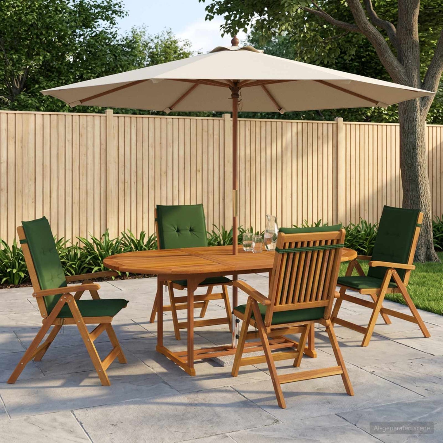 vidaXL 5-Piece Garden Dining Set Natural Solid Acacia Wood