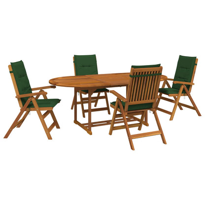 vidaXL 5-Piece Garden Dining Set Natural Solid Acacia Wood