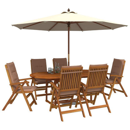 vidaXL 7-Piece Garden Dining Set Natural Solid Acacia Wood