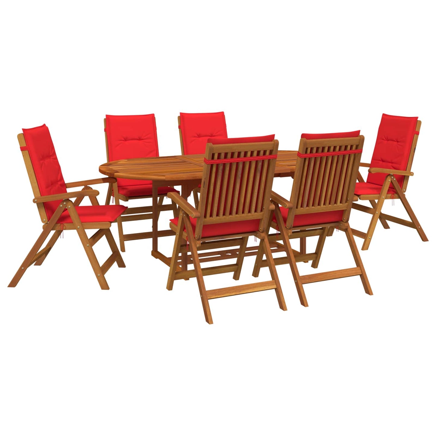 vidaXL 7-Piece Garden Dining Set Natural Solid Acacia Wood