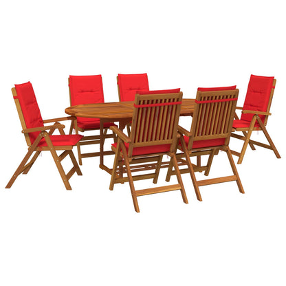vidaXL 7-Piece Garden Dining Set Natural Solid Acacia Wood