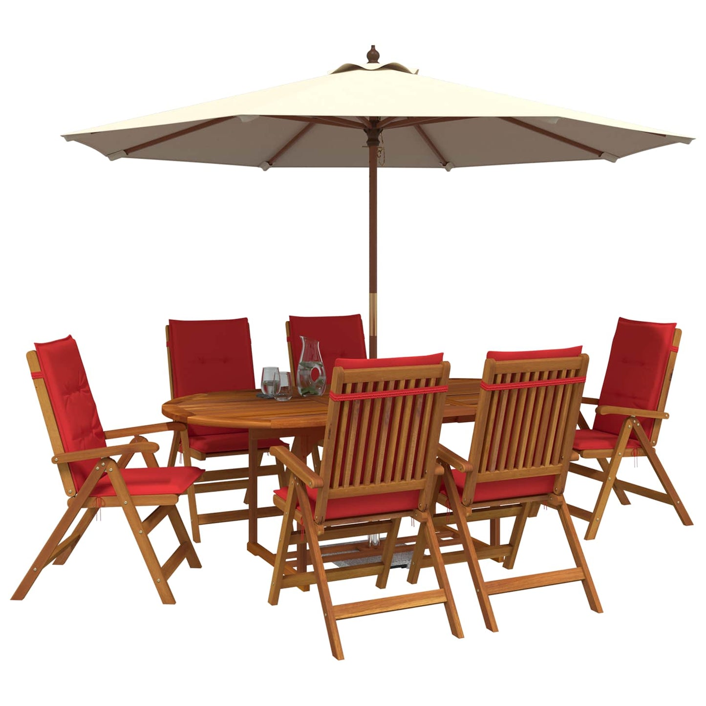 vidaXL 7-Piece Garden Dining Set Natural Solid Acacia Wood