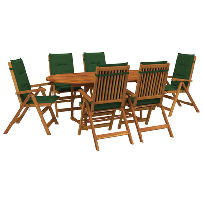 vidaXL 7-Piece Garden Dining Set Natural Solid Acacia Wood