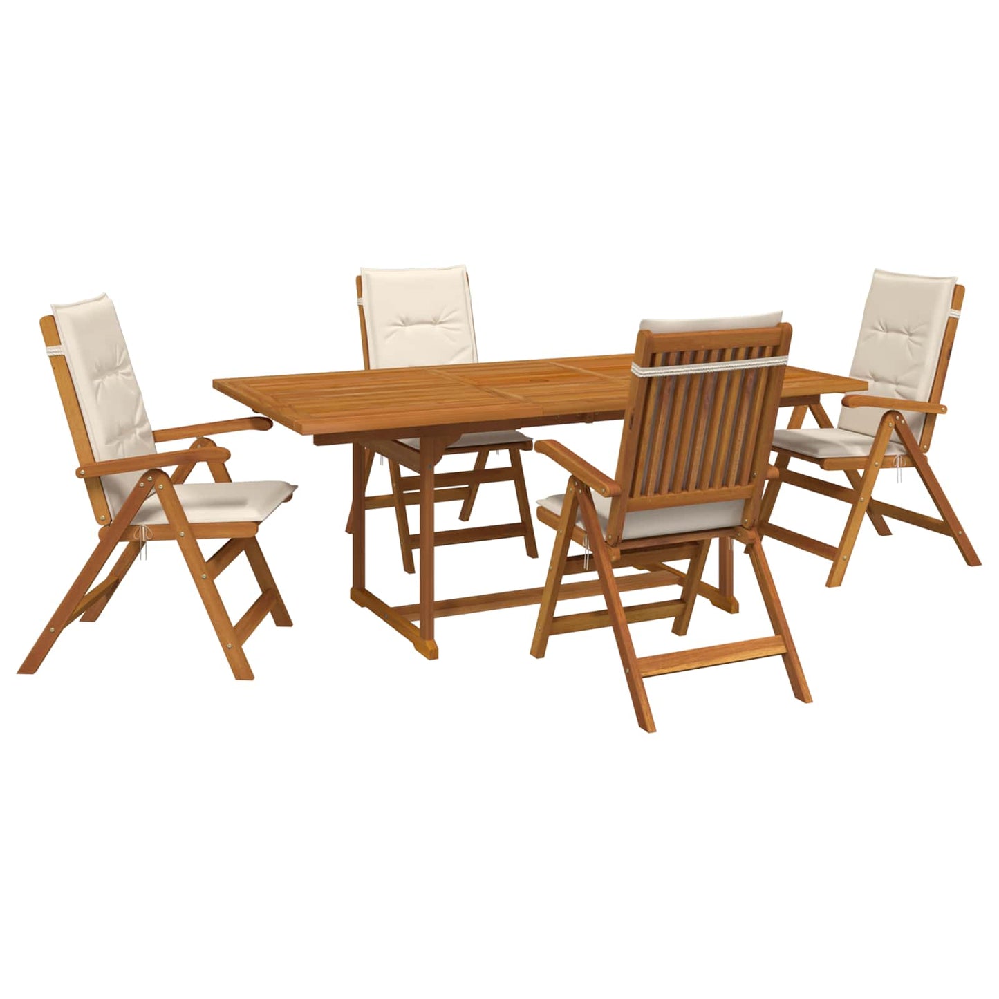 vidaXL 5-Piece Garden Dining Set Natural Solid Acacia Wood