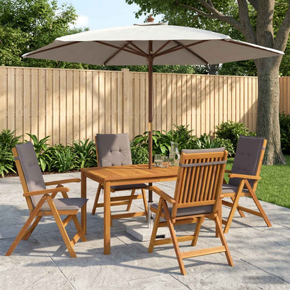 vidaXL 5-Piece Garden Dining Set Natural Solid Acacia Wood
