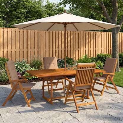 vidaXL 5-Piece Garden Dining Set Natural Solid Acacia Wood