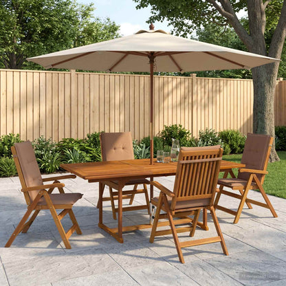 vidaXL 5-Piece Garden Dining Set Natural Solid Acacia Wood