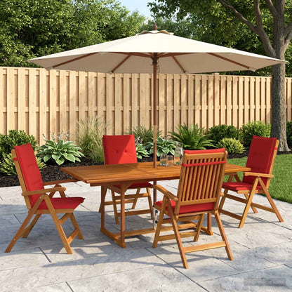 vidaXL 5-Piece Garden Dining Set Natural Solid Acacia Wood
