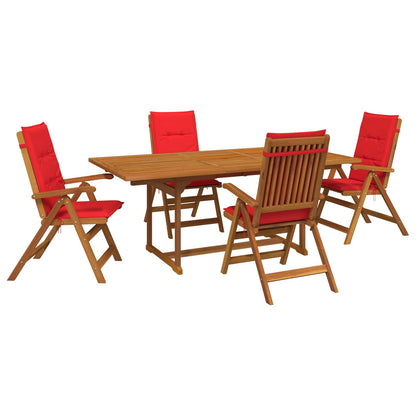 vidaXL 5-Piece Garden Dining Set Natural Solid Acacia Wood