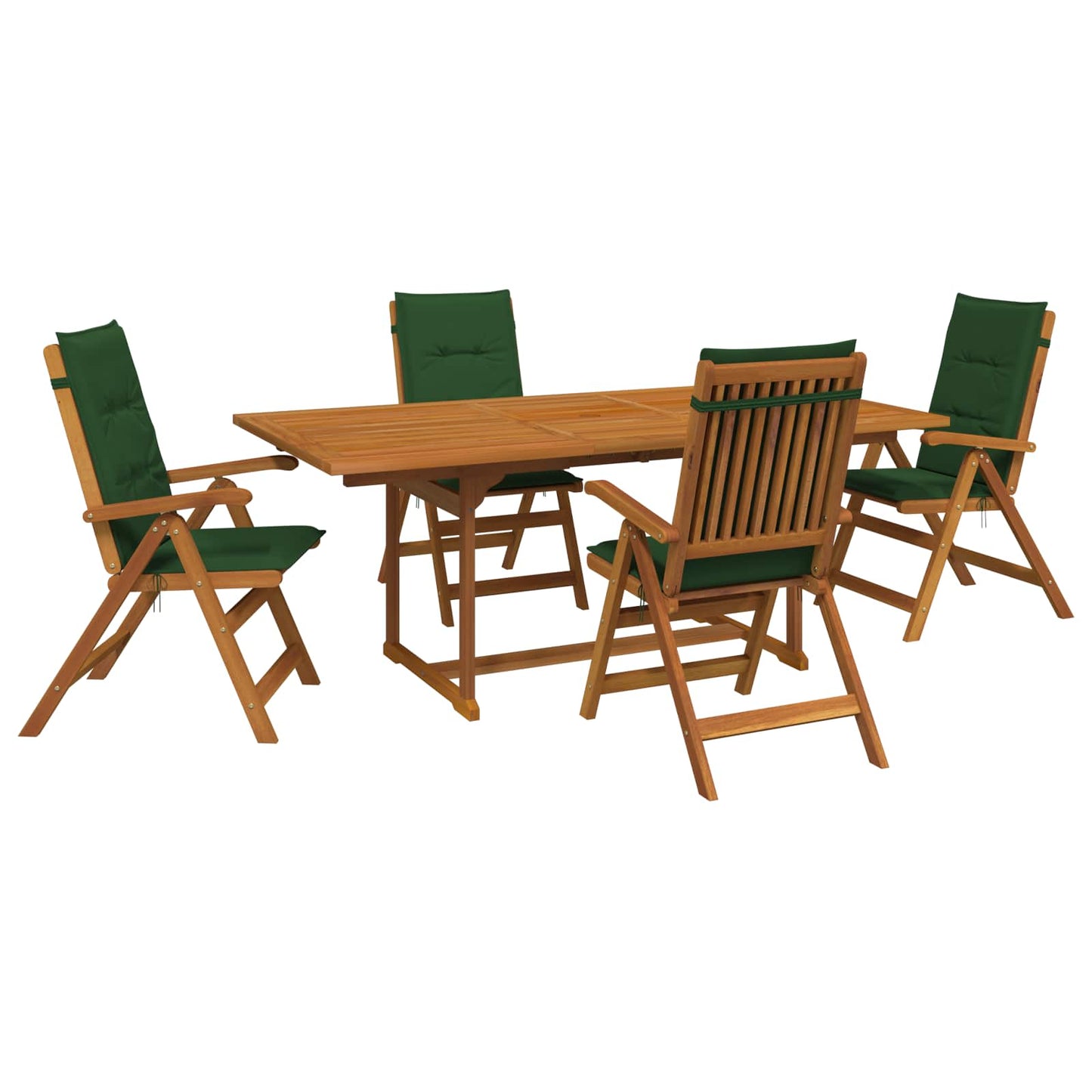 vidaXL 5-Piece Garden Dining Set Natural Solid Acacia Wood