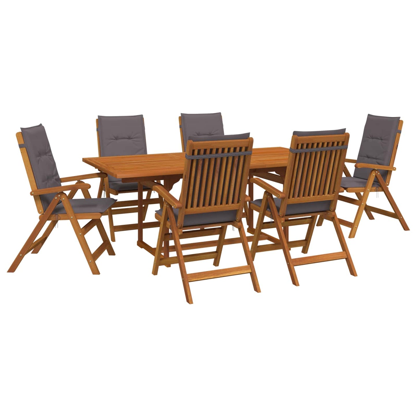 vidaXL 7-Piece Garden Dining Set Natural Solid Acacia Wood