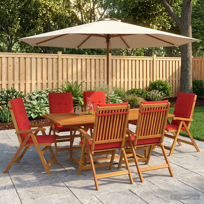 vidaXL 7-Piece Garden Dining Set Natural Solid Acacia Wood