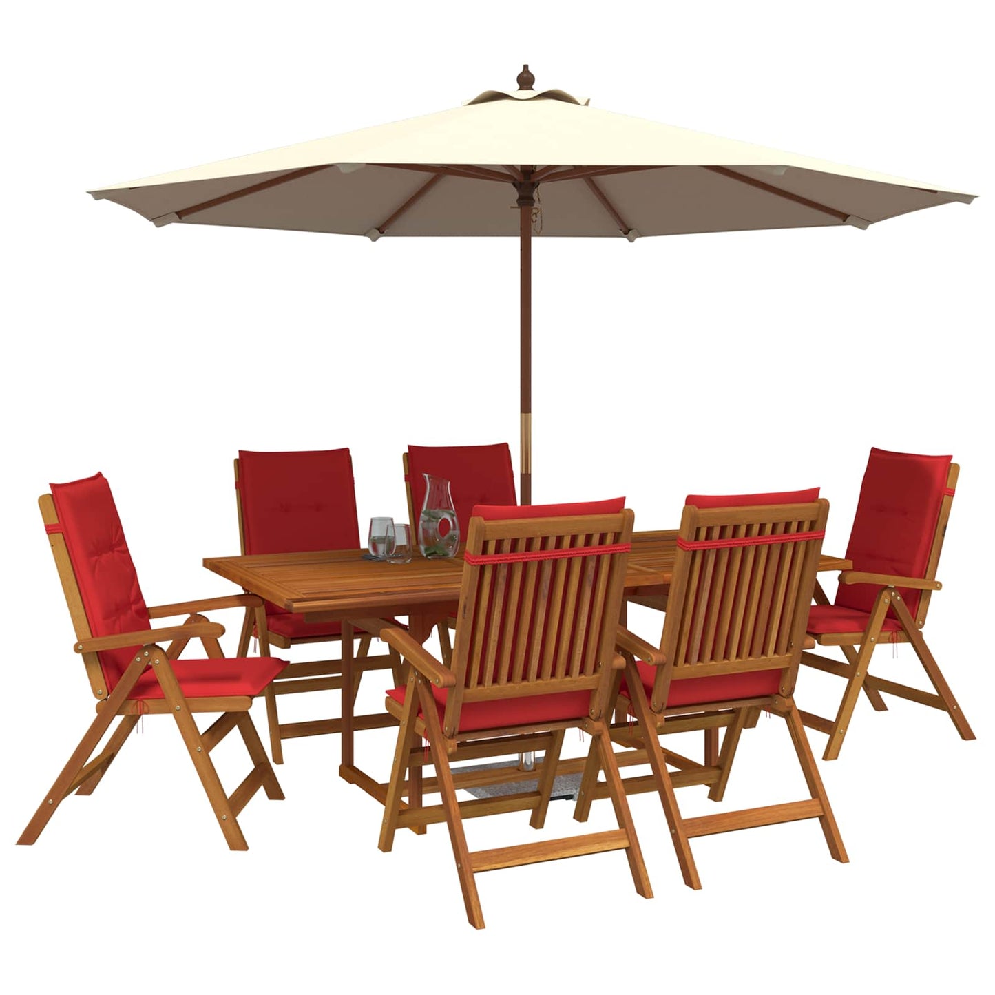vidaXL 7-Piece Garden Dining Set Natural Solid Acacia Wood