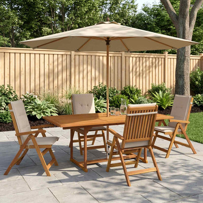 vidaXL 5-Piece Garden Dining Set Natural Solid Acacia Wood