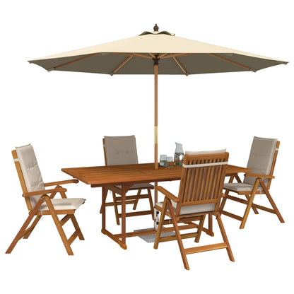 vidaXL 5-Piece Garden Dining Set Natural Solid Acacia Wood